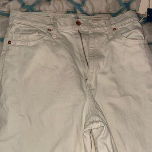 Tan jeans with gold button NWT